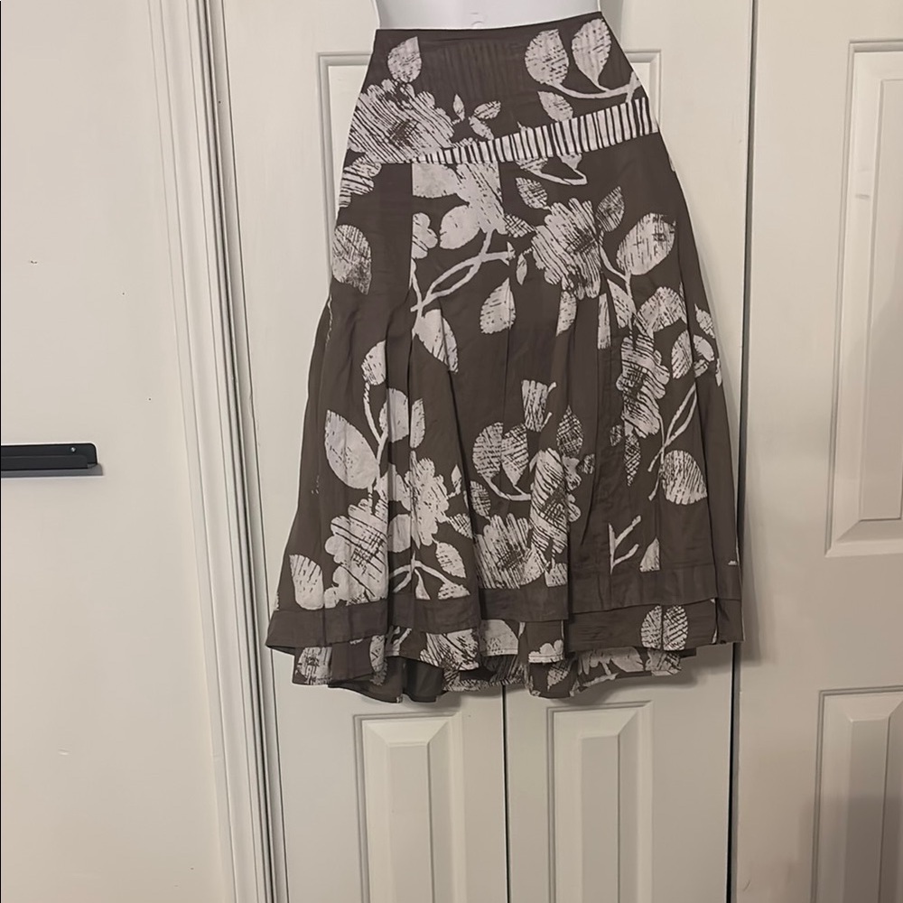 Animale Brown Tan A-Line High-Low Skirt - Picture 3 of 5